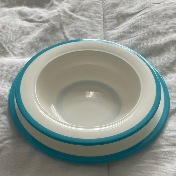 Vintage OXO child’s 2pc melmacware w/blue rubber grippy edges. EUC! - Picture 1 of 14